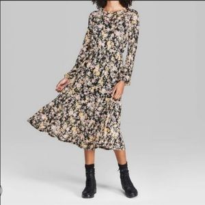 Wild fable midi long sleeve bohemian dress